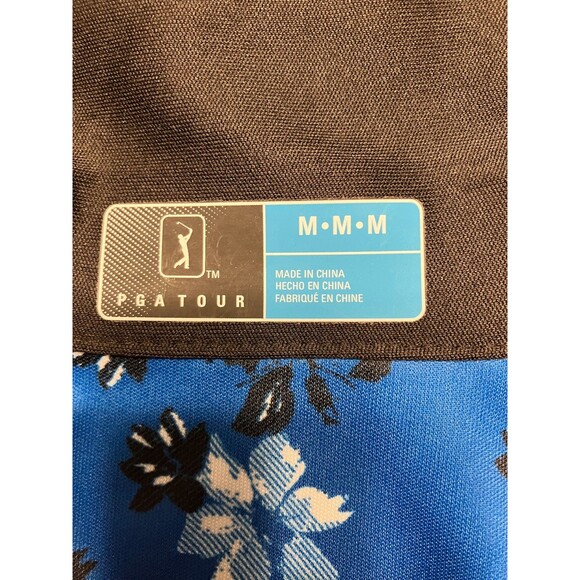PGA Tour Womens V-neck UPF FPU 50 Blue/Black Flowered Golf Shirt Medium - Picture 2 of 9